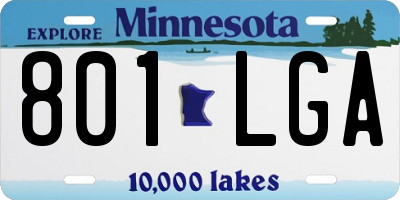 MN license plate 801LGA