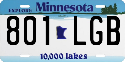 MN license plate 801LGB