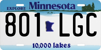MN license plate 801LGC