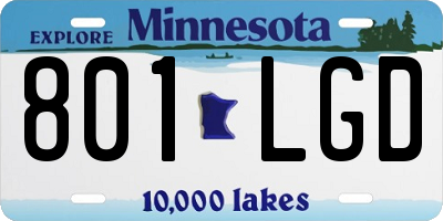 MN license plate 801LGD