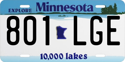 MN license plate 801LGE