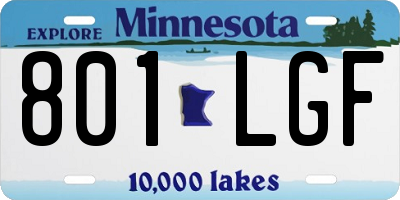 MN license plate 801LGF