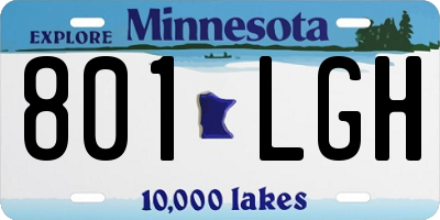 MN license plate 801LGH