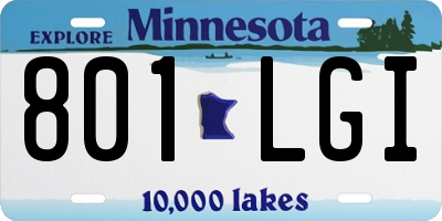 MN license plate 801LGI