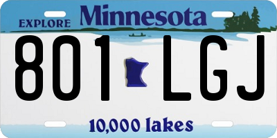 MN license plate 801LGJ