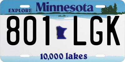 MN license plate 801LGK