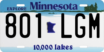 MN license plate 801LGM