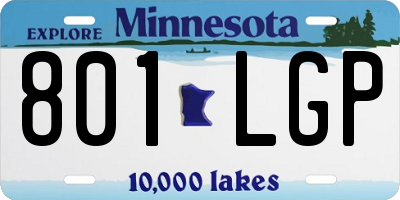 MN license plate 801LGP