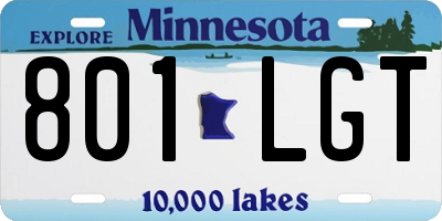 MN license plate 801LGT