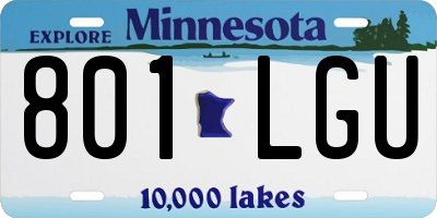 MN license plate 801LGU