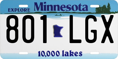 MN license plate 801LGX