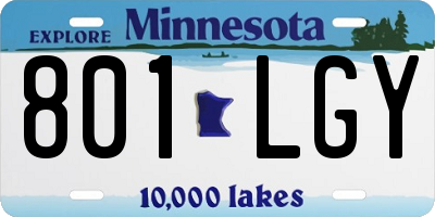 MN license plate 801LGY