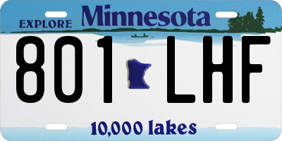 MN license plate 801LHF