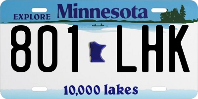 MN license plate 801LHK
