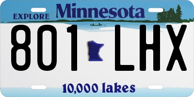 MN license plate 801LHX