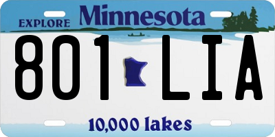MN license plate 801LIA