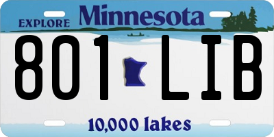 MN license plate 801LIB