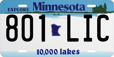MN license plate 801LIC
