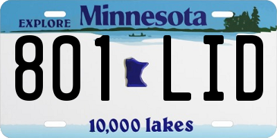 MN license plate 801LID