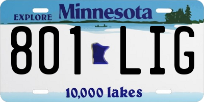 MN license plate 801LIG