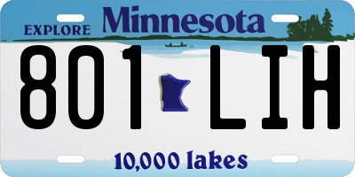 MN license plate 801LIH