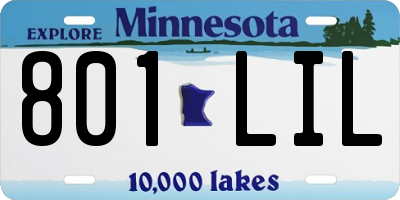 MN license plate 801LIL