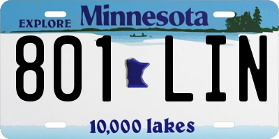 MN license plate 801LIN