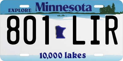 MN license plate 801LIR