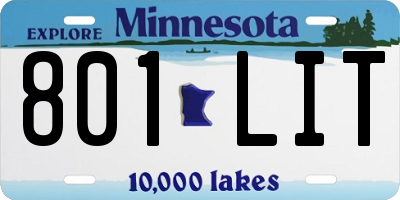 MN license plate 801LIT