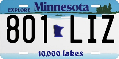 MN license plate 801LIZ