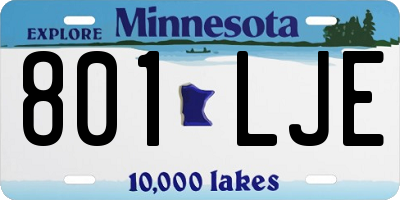 MN license plate 801LJE