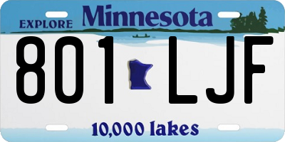 MN license plate 801LJF