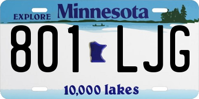 MN license plate 801LJG
