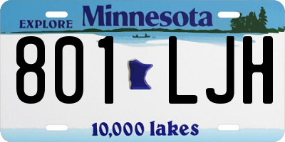 MN license plate 801LJH