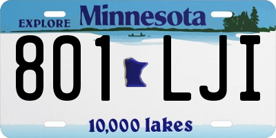 MN license plate 801LJI