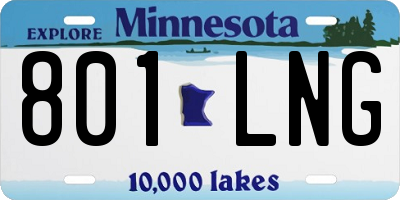 MN license plate 801LNG