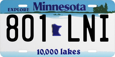 MN license plate 801LNI