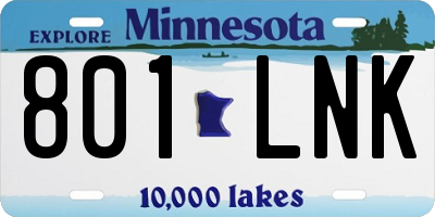 MN license plate 801LNK