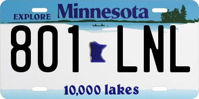 MN license plate 801LNL