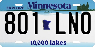 MN license plate 801LNO