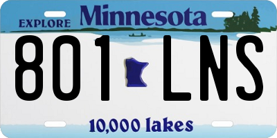 MN license plate 801LNS