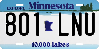 MN license plate 801LNU
