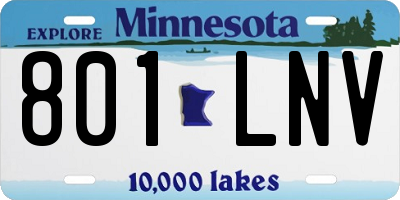 MN license plate 801LNV