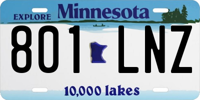 MN license plate 801LNZ