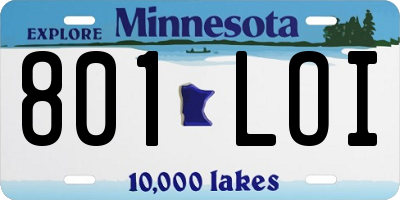 MN license plate 801LOI