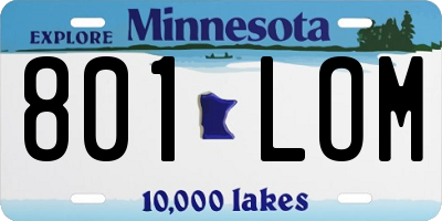 MN license plate 801LOM