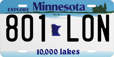 MN license plate 801LON