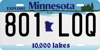 MN license plate 801LOQ