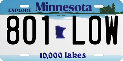 MN license plate 801LOW
