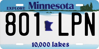 MN license plate 801LPN